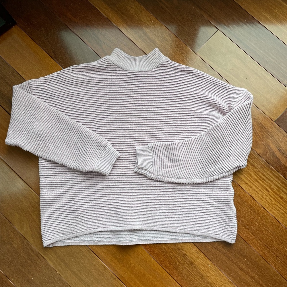 HM mock neck sweater metallic pink Sz Xs